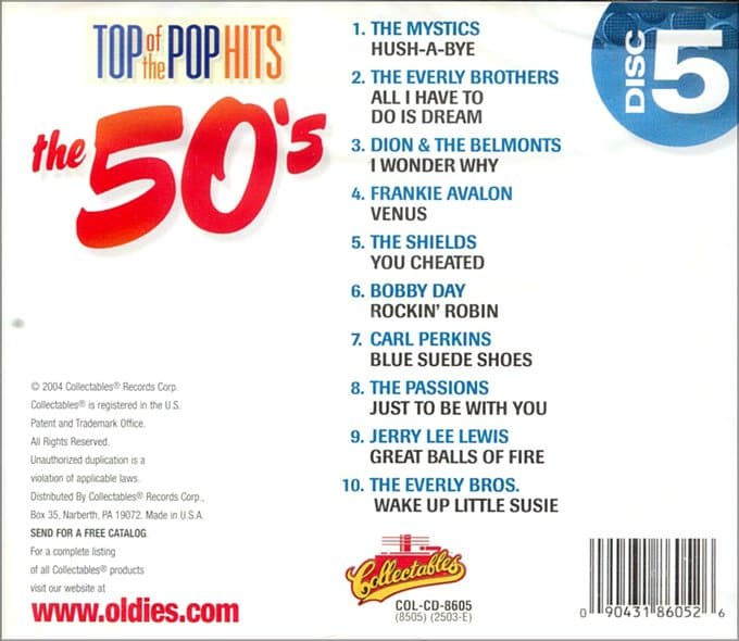 (image for) Top Of The Pop Hits - The 50's - Disc 5