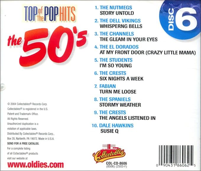 (image for) Top Of The Pop Hits - The 50's - Disc 6