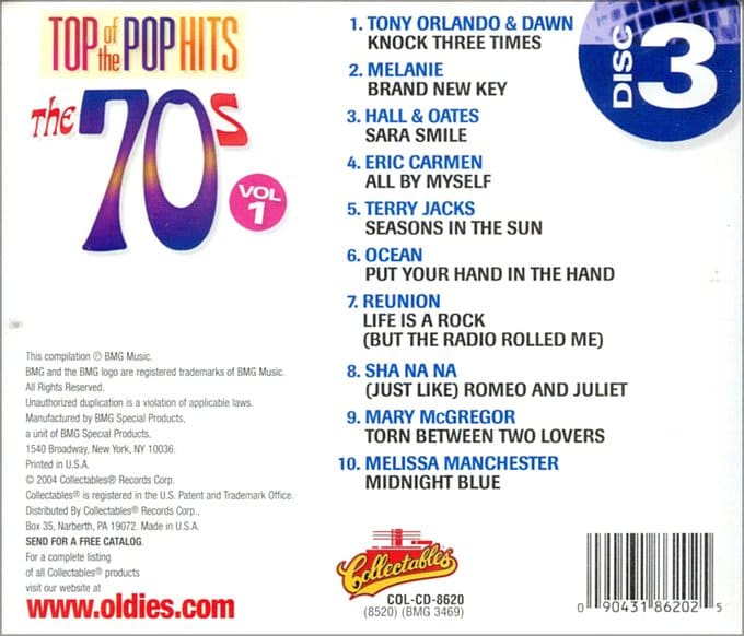 (image for) Top Of The Pop Hits - The 70s, Vol. 1 - Disc 3