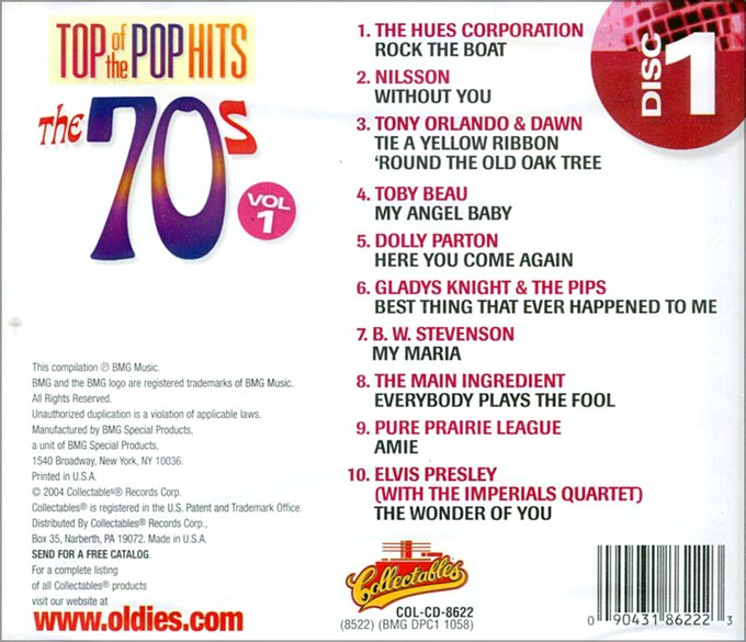 (image for) Top Of The Pop Hits - The 70s, Vol. 1 - Disc 1