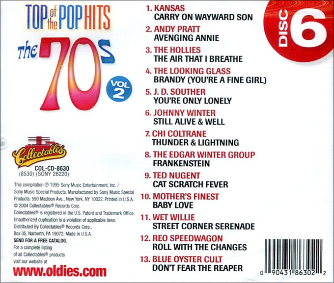 (image for) Top Of The Pop Hits - The 70s, Vol. 2 - Disc 6
