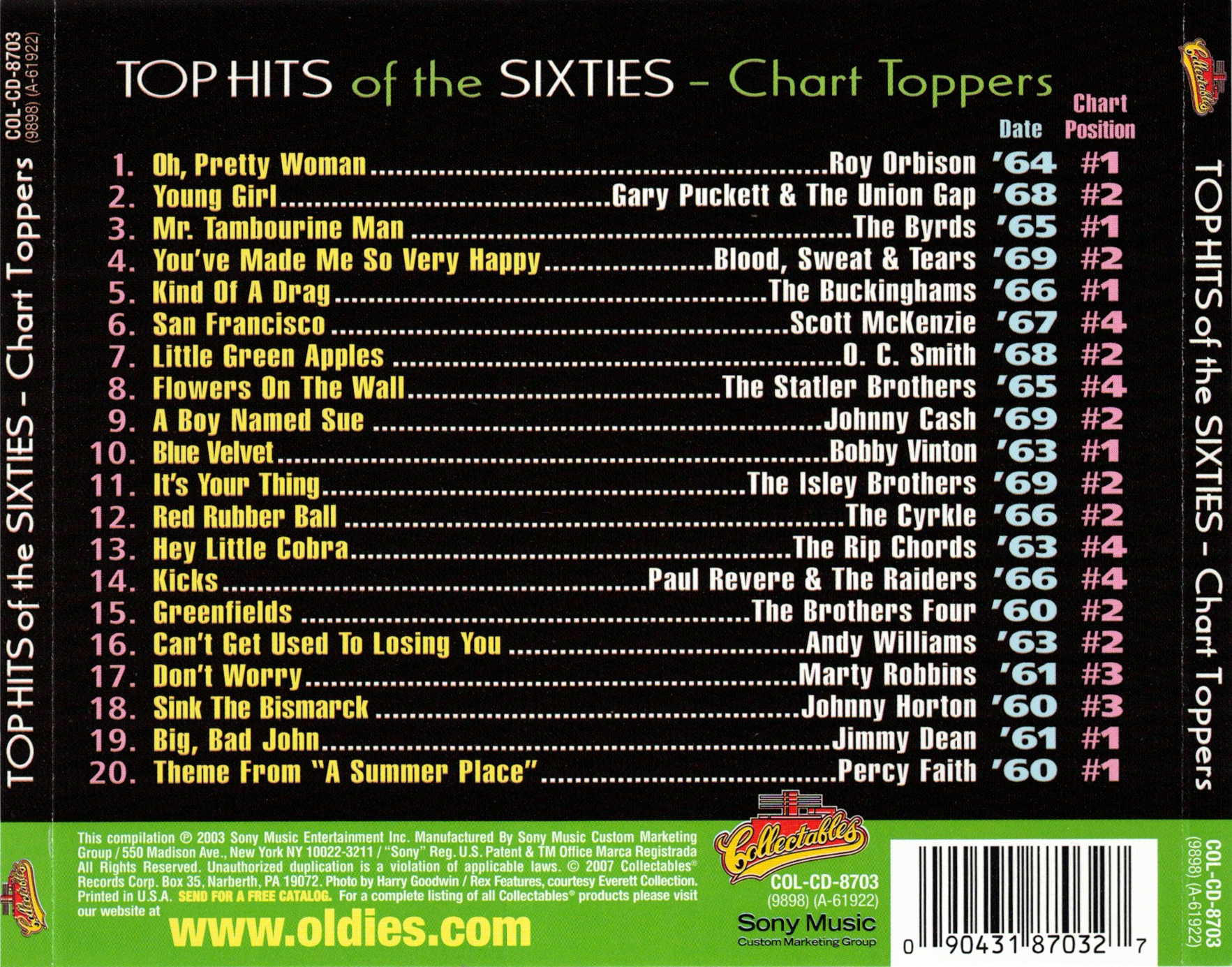 (image for) Top Hits Of The 60s- Chart Toppers