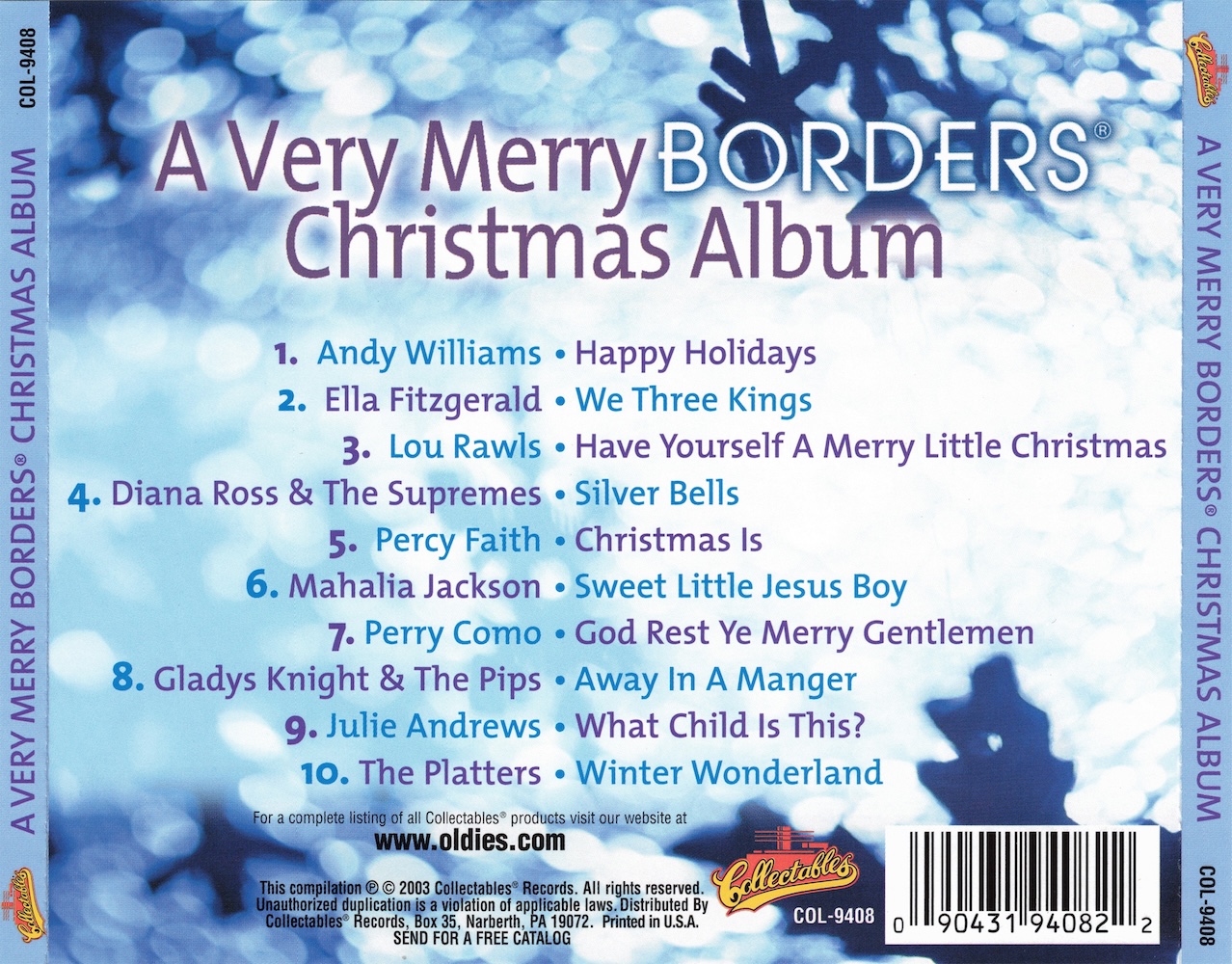 (image for) A Very Merry Borders Christmas Album