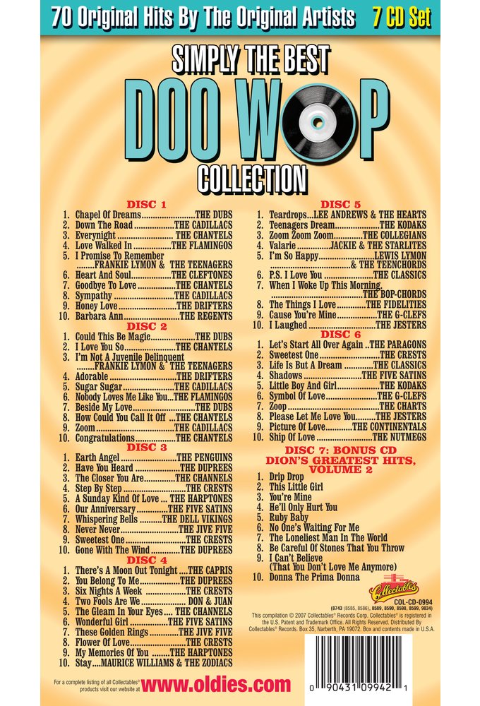 (image for) Simply The Best Doo Wop Collection, Vo. 2 (7 CD)