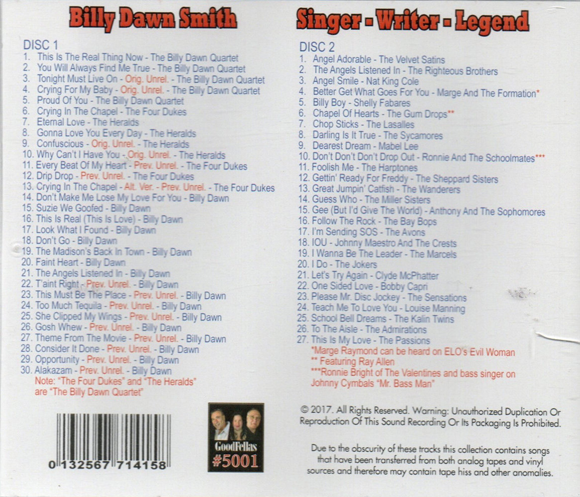 (image for) Billy Dawn Smith / Singer-Writer-Legend (2 CD)