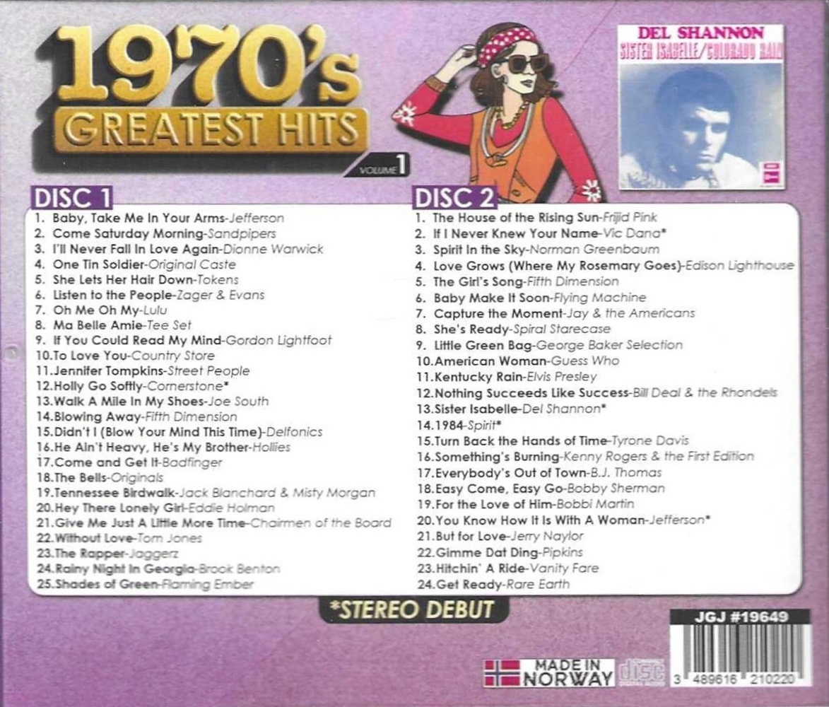(image for) 1970's Greatest Hits, Vol. 1 - 49 Cuts - 6 Stereo Debuts (2 CD)