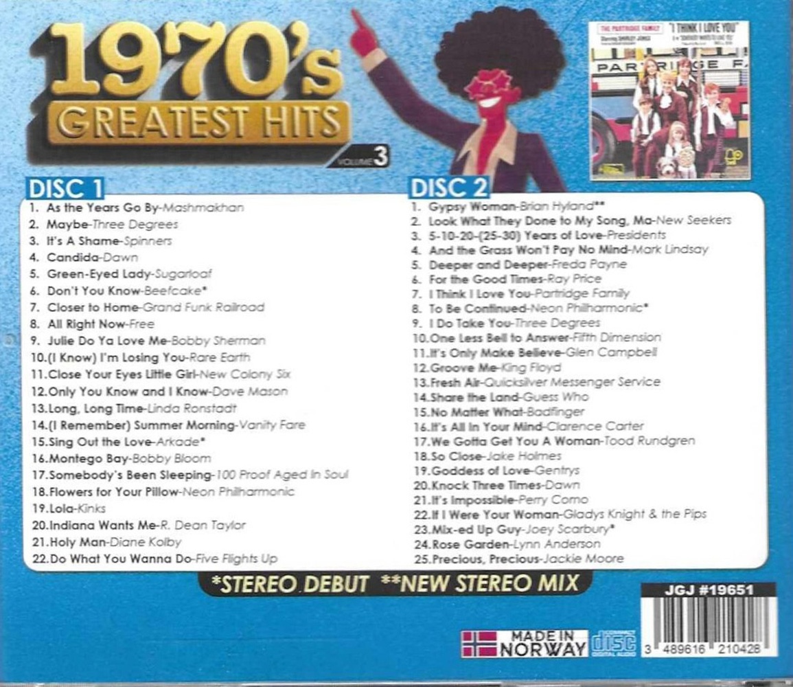 (image for) 1970's Greatest Hits, Vol. 3 - 47 Cuts - 4 Stereo Debuts (2 CD)