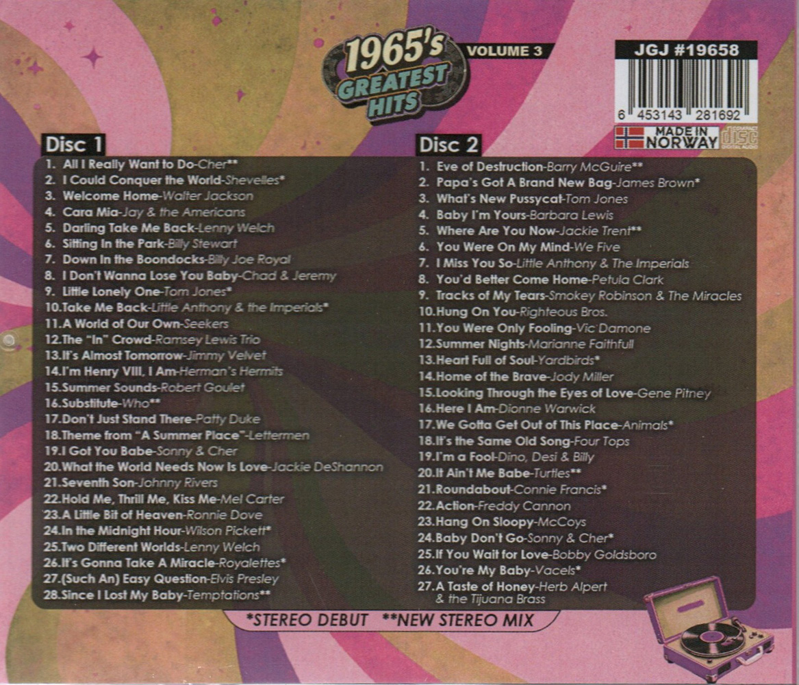 (image for) 1965's Greatest Hits, Vol. 3 (2 CD)