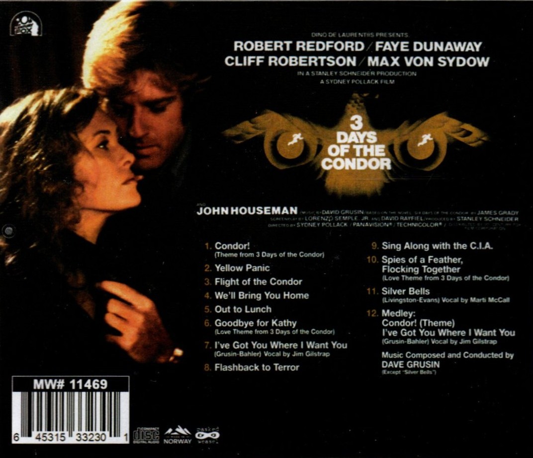 (image for) 3 Days of the Condor (Original Motion Picture Soundtrack)