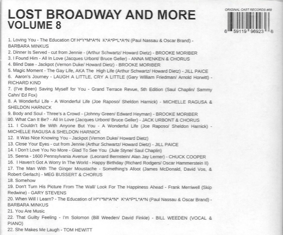 (image for) Lost Broadway, Vol. 8