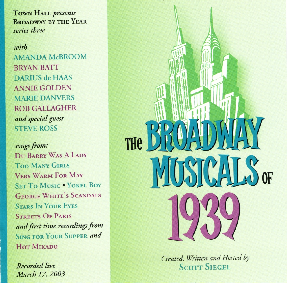 The Broadway Musicals Of 1939 (image for) The Broadway Musicals Of 1939