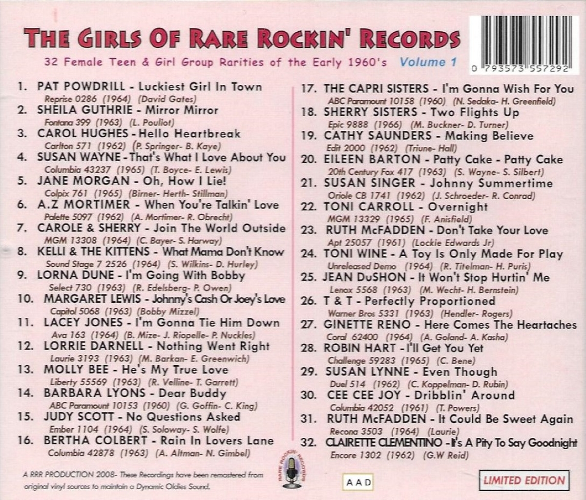(image for) The Girls Of Rare Rockin' Records, Vol. 1