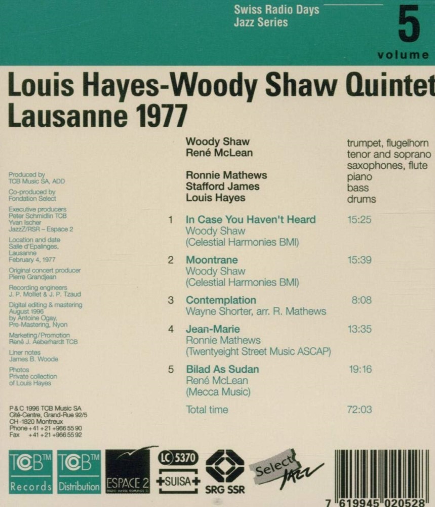 (image for) Swiss Radio Days Jazz Series, Vol. 5-Lausanne 1977