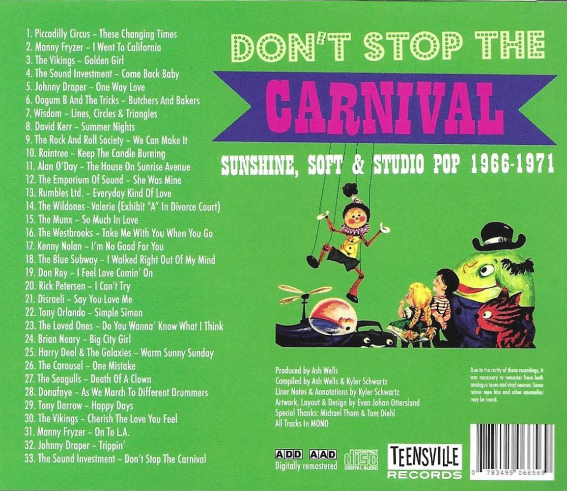 (image for) Don't Stop The Carnival- Sunshine, Solft & Studio Pop 1966-1971
