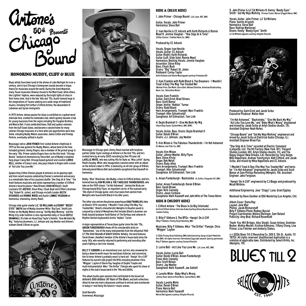 (image for) Antone's 50th Presents: Chicago Bound - Honoring Muddy, Cliff & Blue (LP)